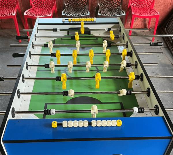 Play with the foos ball table